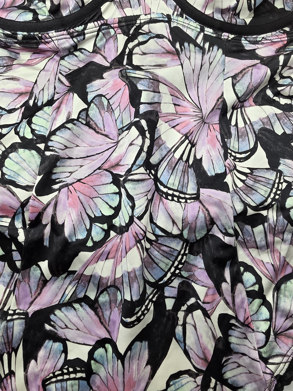 NWT Torrid 1 Satin Ruffle Bodysuit Butterfly Print Pink Black Underwire 3387-c - Picture 9 of 15